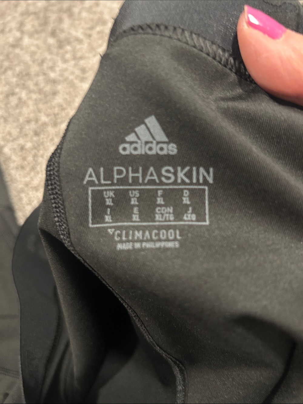 adidas Alphaskin Athletic Leggings with Logo XL - Picture 3 of 5